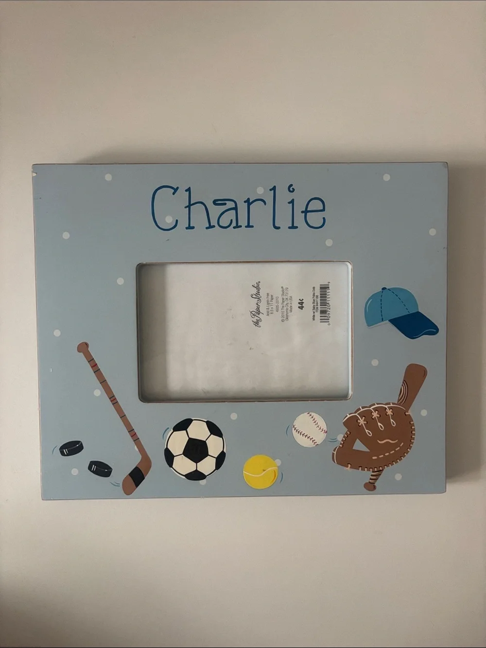 Personalized Kids Sports Photo Frame - Charlie - Light Blue